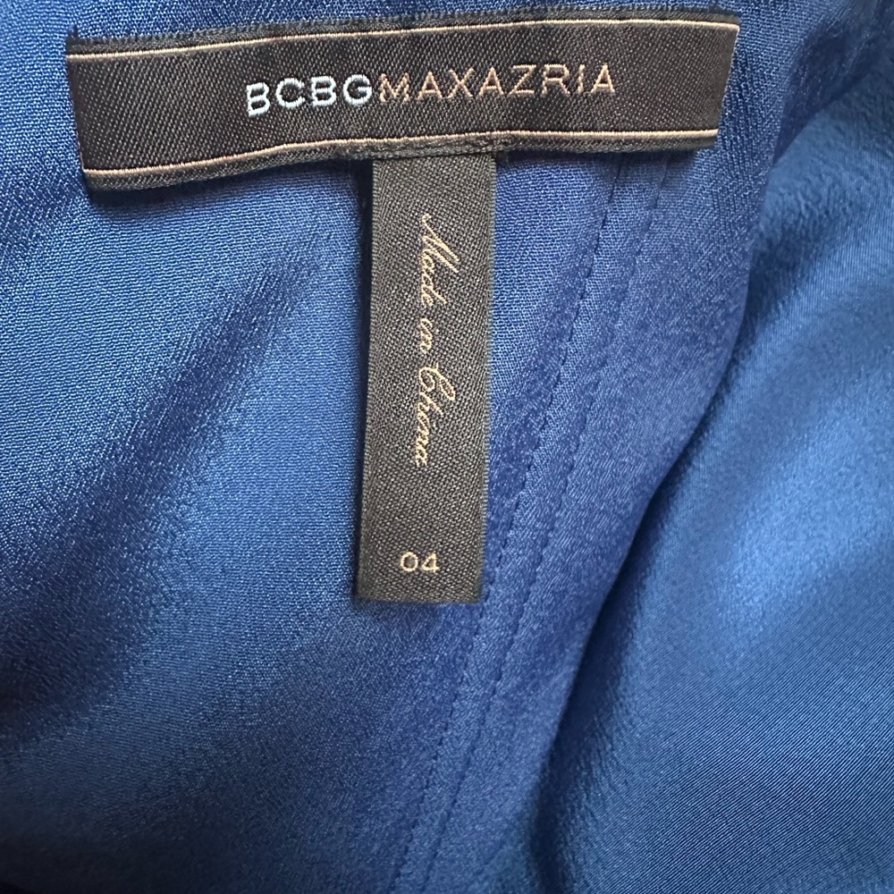 BCBGMaxAzria Blue Ruched Ruffled Dress - Picture 6 of 9
